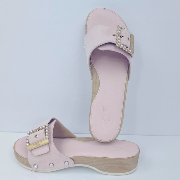 Dr SCHOLL’S ORIGINAL, WOMENS CLOG/SLIDE ON, WOODEN SOLE, SIZE 8, ADJT. TOP STRAP - Picture 2 of 16